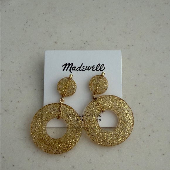Madewell Jewelry - Madewell Sparkling Gold Hoop Earrings